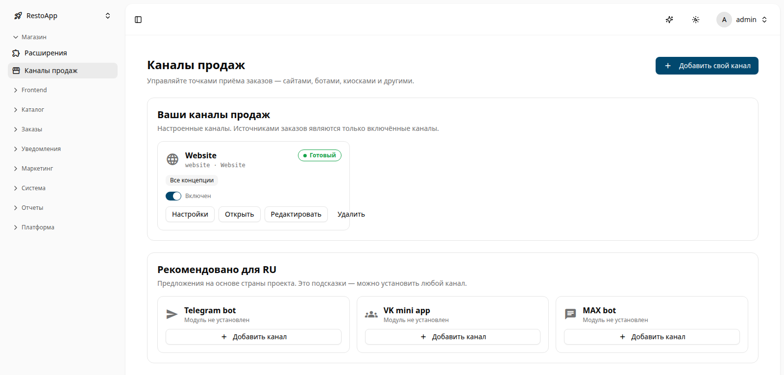 Обзор каналов продаж